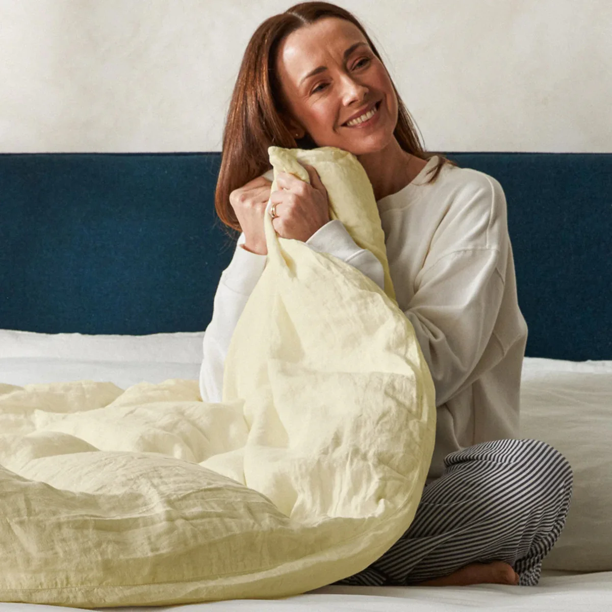 Mariana Linen Blend Duvet Cover - Buttermilk - Image 3